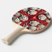 Raquette De Ping Pong Ping pong paddle avec anglais Rose Design (Devant Angle)