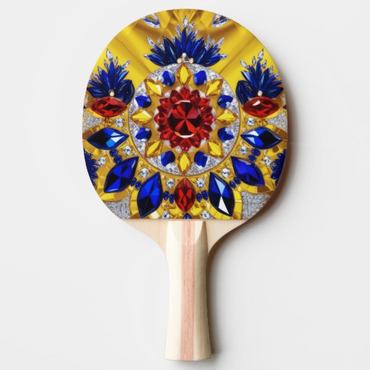 Raquette De Ping Pong Ping pong paddle avec des couleurs roumaines (Dos)