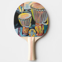 Ping Pong Paddle Avec Djembe Drums