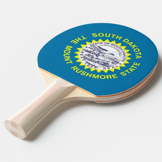 Raquette De Ping Pong Ping pong paddle avec Drapeau du Dakota du Sud, US (Devant Angle)