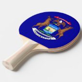Raquette De Ping Pong Ping pong paddle avec Drapeau du Michigan, USA (Devant Angle)