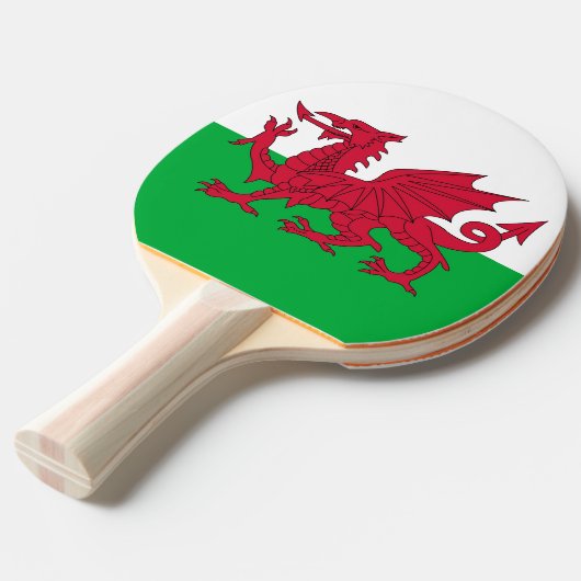 Raquette De Ping Pong Ping pong paddle avec Drapeau du Pays de Galles (Devant Angle)