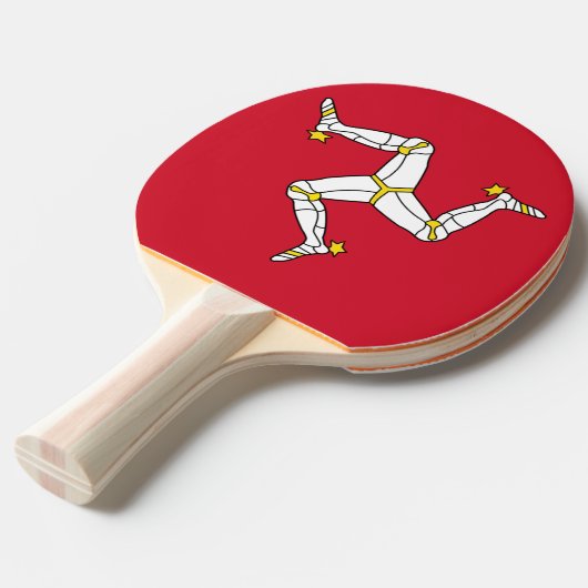 Raquette De Ping Pong Ping pong paddle avec le drapeau de l'île de Man (Devant Angle)