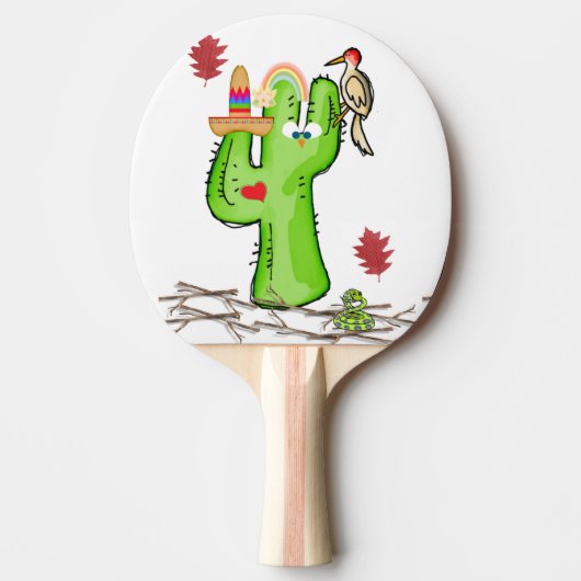 Raquette De Ping Pong Ping Pong Paddle Cactus Bird (Devant)