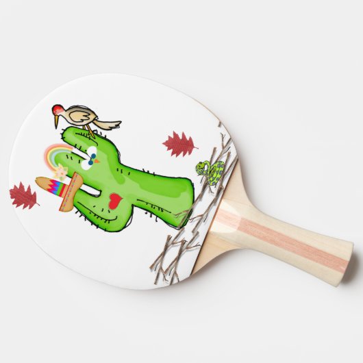 Raquette De Ping Pong Ping Pong Paddle Cactus Bird (Côté)