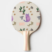 Raquette De Ping Pong Ping Pong Paddle Chat Poissons Paquets Cactus Meow (Devant)