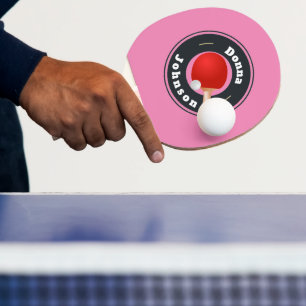 Raquette De Ping Pong Ping Pong Paddle - Custom Ajouter votre nom rose