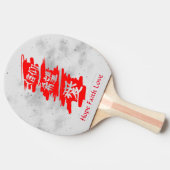 Raquette De Ping Pong Ping Pong Paddle ÉTOILES NOIRES KANJI ESPÈRE FOI A (Côté)