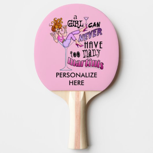 RAQUETTE DE PING PONG PING PONG PADDLE PERSONNALISÉ - TROP DE MARTINIS (Devant)
