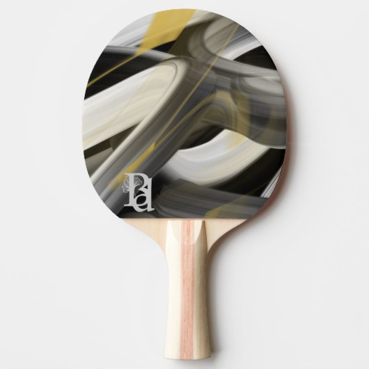 Raquette De Ping Pong Ping Pong Paddle Tendance Art Abstrait Noir Blanc (Devant)