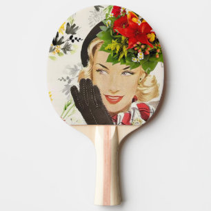 Raquette De Ping Pong Ping Pong Paddle Vintage femme Floral