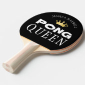 Raquette De Ping Pong PING PONG QUEEN Nom modifiable noir 2 côtés (Devant Angle)