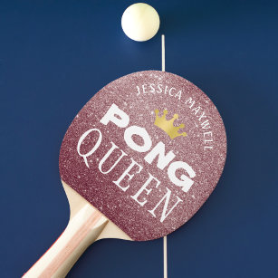 Raquette De Ping Pong PING PONG QUEEN Parties scintillant d'or Rose pers