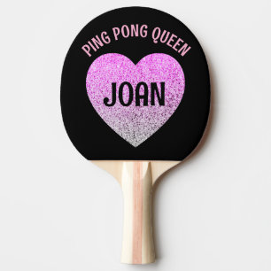 RAQUETTE DE PING PONG PING PONG QUEEN ROSE PARTIES SCINTILLANT COEUR PER