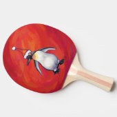 Raquette De Ping Pong Pingouin à Santa Hat en rouge (Côté)
