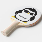 Raquette De Ping Pong Pingouin cool de nom personnalisé (Devant Angle)