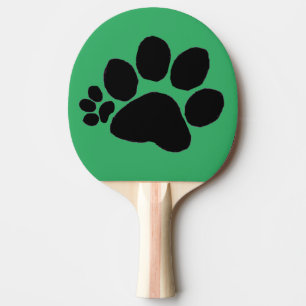 Raquette De Ping Pong Pingpong Paddle - Pawprint polydactyle sur vert
