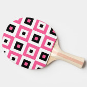 Raquette De Ping Pong Pink Black and White Checkered Squares Pattern (Côté)