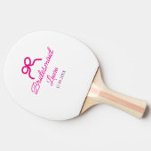 Raquette De Ping Pong PINK BOW minimalajouter nom bridesmaid année cadea (Côté)