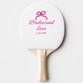 Raquette De Ping Pong PINK BOW minimalajouter nom bridesmaid année cadea (Devant)