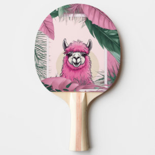 Raquette De Ping Pong Pink Joyeux Lama souriant