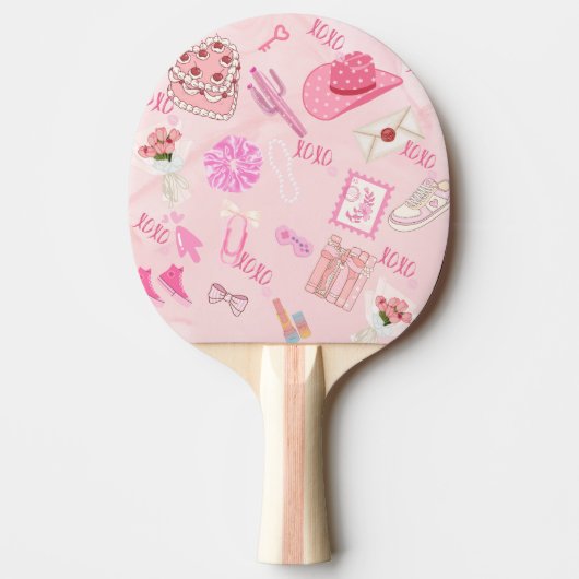 Raquette De Ping Pong Pink Kawaii girly pingpong paddle (Devant)