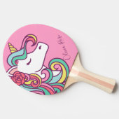Raquette De Ping Pong Pink Magic Unicorn Gold Parties scintillant person (Côté)