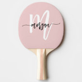 Raquette De Ping Pong Pink Modern Script Girl Monogramme Nom (Devant)