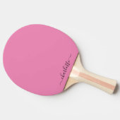 Raquette De Ping Pong Pink Modern Script Girl Monogramme Nom Ping Pong (Côté)