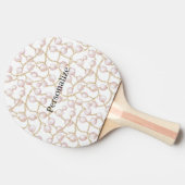 Raquette De Ping Pong Pink Pearls Gold Chain   (Côté)