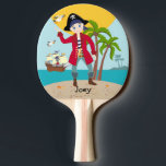 Raquette De Ping Pong Pirate kid birthday<br><div class="desc">This product is for kids that love pirates and piracy stories. It feesta cute little pirate boy that has arrived on this island with palm trees. There's a pirate ship in the horizon waiting for him to return with a treasure! Seagulls are watching. This product is ideal for a pirate...</div>