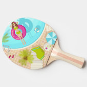 Raquette De Ping Pong Piscine fille en bikini plage d'été (Côté)