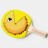Raquette De Ping Pong  pixel art fanart tribute PacMan jaune fluo (Côté)