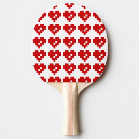 Raquette De Ping Pong Pixel Coeur 8 bits Amour (Devant)