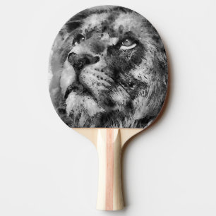 Raquette De Ping Pong Placid Lion Face Argent