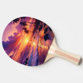 Raquette De Ping Pong Plage de coucher de soleil tropicale customisée -  (Côté)