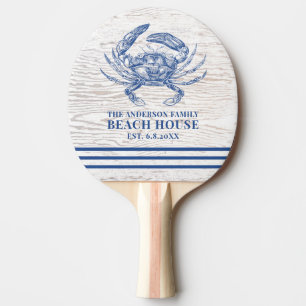 Raquette De Ping Pong Plage de crabe côtier Maison de bois rustique Nom