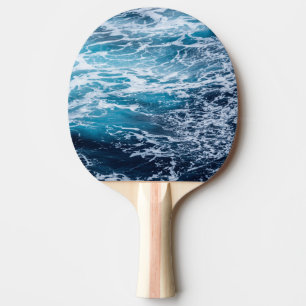 Raquette De Ping Pong Plage d'été de l'océan bleu