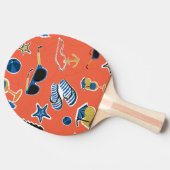 Raquette De Ping Pong Plage d'été : Relaxant Motif sans couture. (Côté)