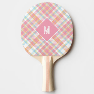 Raquette De Ping Pong Plaid Monogramme personnalisé / Motif Tartan