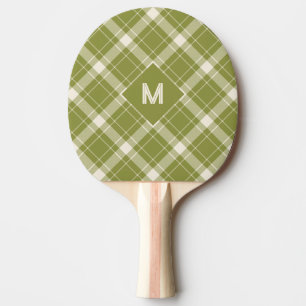 Raquette De Ping Pong Plaid Monogramme personnalisé / Motif Tartan