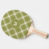 Raquette De Ping Pong Plaid Monogramme personnalisé / Motif Tartan (Côté)