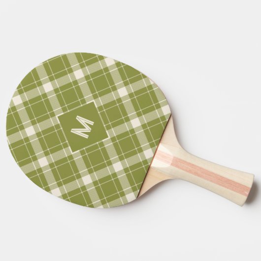 Raquette De Ping Pong Plaid Monogramme personnalisé / Motif Tartan (Côté)