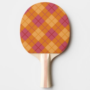 Raquette De Ping Pong Plaid polarisé dans l'orange et le rose
