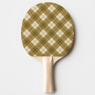 Raquette De Ping Pong Plaid polarisé en or avec la rayure verte