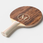 Raquette De Ping Pong Planche à Découper Usée Monogramme (Devant Angle)