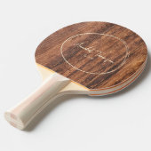 Raquette De Ping Pong Planche à Découper Usée Nom dans Cercle Dessiné (Devant Angle)