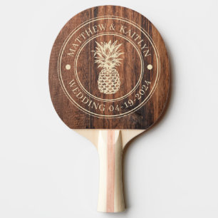Raquette De Ping Pong Planche à découper usée Noms de mariage Ananas
