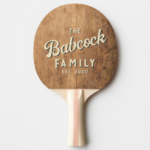 Raquette De Ping Pong Planche à découper vintage Nom de famille rétro & 