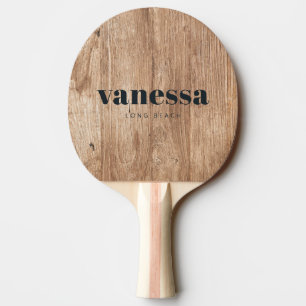 Raquette De Ping Pong Planches de Driftwood Minimal Moderne Nom Classiqu